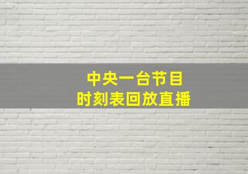 中央一台节目时刻表回放直播