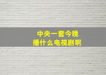 中央一套今晚播什么电视剧啊