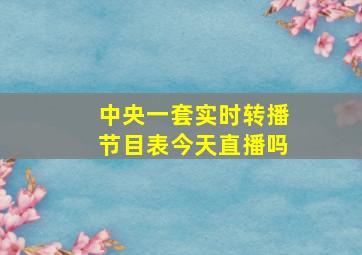 中央一套实时转播节目表今天直播吗