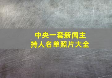 中央一套新闻主持人名单照片大全