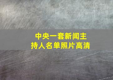 中央一套新闻主持人名单照片高清