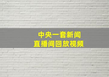 中央一套新闻直播间回放视频