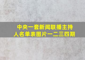 中央一套新闻联播主持人名单表图片一二三四期