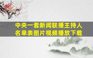 中央一套新闻联播主持人名单表图片视频播放下载