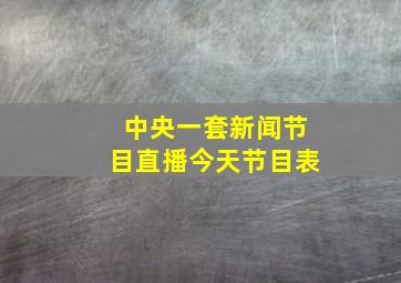 中央一套新闻节目直播今天节目表