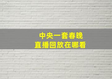 中央一套春晚直播回放在哪看