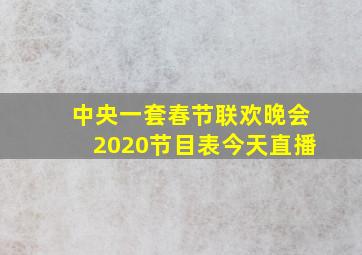 中央一套春节联欢晚会2020节目表今天直播