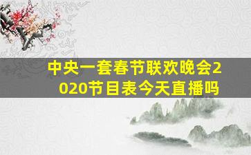 中央一套春节联欢晚会2020节目表今天直播吗