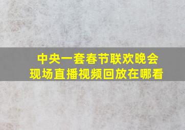 中央一套春节联欢晚会现场直播视频回放在哪看