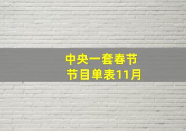 中央一套春节节目单表11月