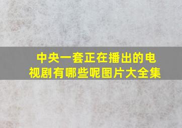 中央一套正在播出的电视剧有哪些呢图片大全集