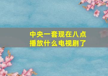 中央一套现在八点播放什么电视剧了