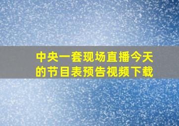 中央一套现场直播今天的节目表预告视频下载