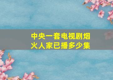 中央一套电视剧烟火人家已播多少集