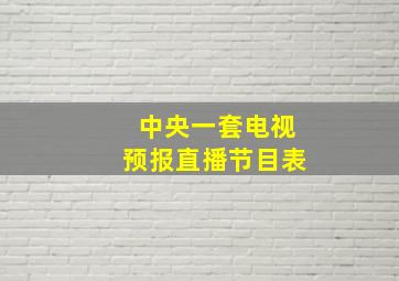 中央一套电视预报直播节目表