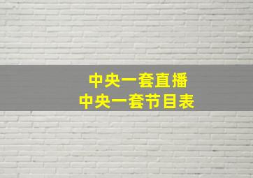 中央一套直播中央一套节目表