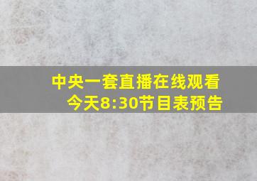 中央一套直播在线观看今天8:30节目表预告