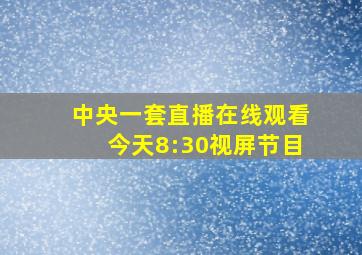 中央一套直播在线观看今天8:30视屏节目