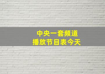 中央一套频道播放节目表今天