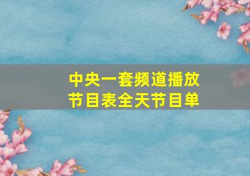 中央一套频道播放节目表全天节目单