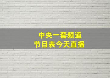 中央一套频道节目表今天直播