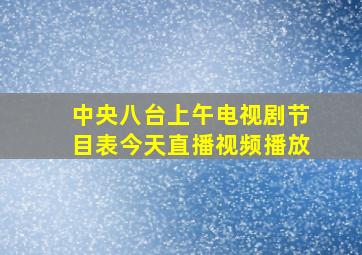 中央八台上午电视剧节目表今天直播视频播放