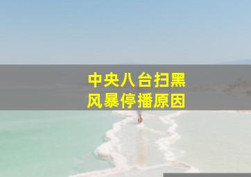 中央八台扫黑风暴停播原因