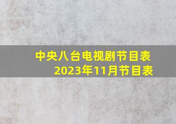 中央八台电视剧节目表2023年11月节目表