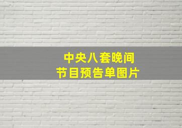 中央八套晚间节目预告单图片