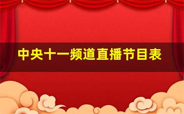 中央十一频道直播节目表