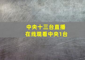 中央十三台直播在线观看中央1台