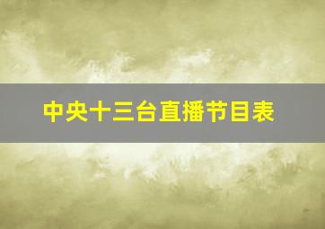 中央十三台直播节目表