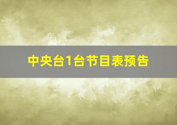 中央台1台节目表预告