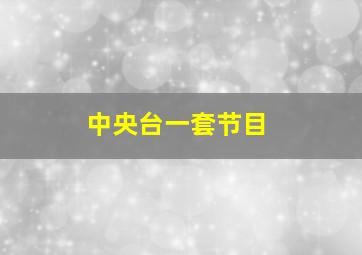 中央台一套节目