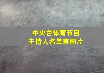 中央台体育节目主持人名单表图片