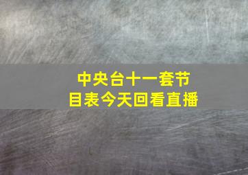 中央台十一套节目表今天回看直播