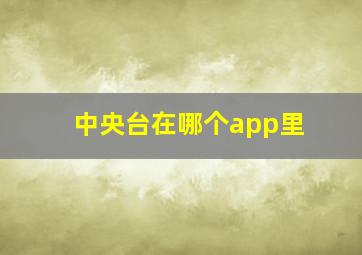 中央台在哪个app里