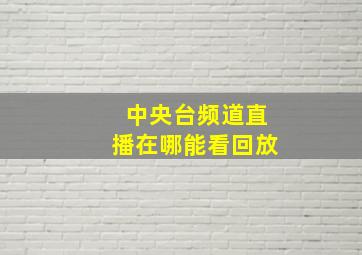 中央台频道直播在哪能看回放