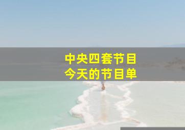 中央四套节目今天的节目单