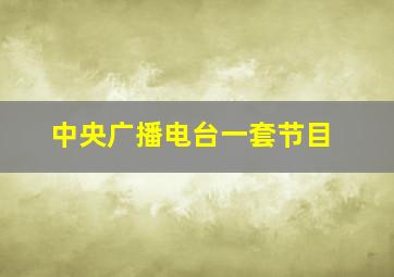 中央广播电台一套节目