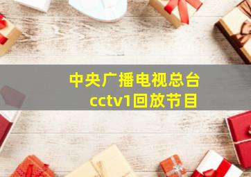 中央广播电视总台cctv1回放节目