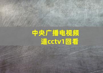 中央广播电视频道cctv1回看