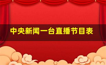 中央新闻一台直播节目表