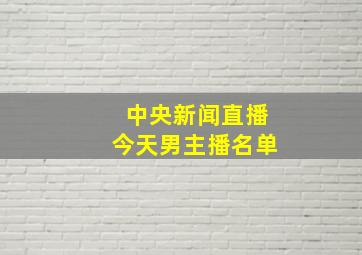 中央新闻直播今天男主播名单