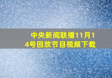 中央新闻联播11月14号回放节目视频下载