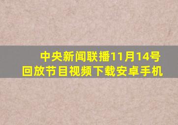 中央新闻联播11月14号回放节目视频下载安卓手机