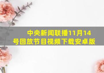 中央新闻联播11月14号回放节目视频下载安卓版