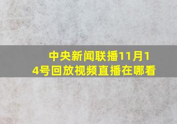 中央新闻联播11月14号回放视频直播在哪看