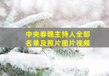 中央春晚主持人全部名单及照片图片视频