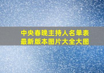 中央春晚主持人名单表最新版本图片大全大图